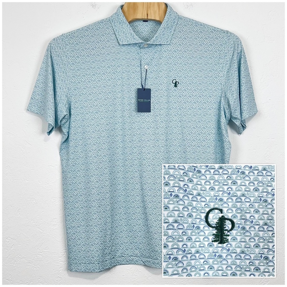 Peter Millar Mens Wood Fired Performance Jersey Polo Size XXL Calusa Pines Golf